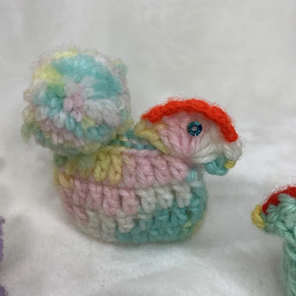 Vintage Crochet Knit Easter Egg Holders Set of 5  Handmade Easter Decoration VTG